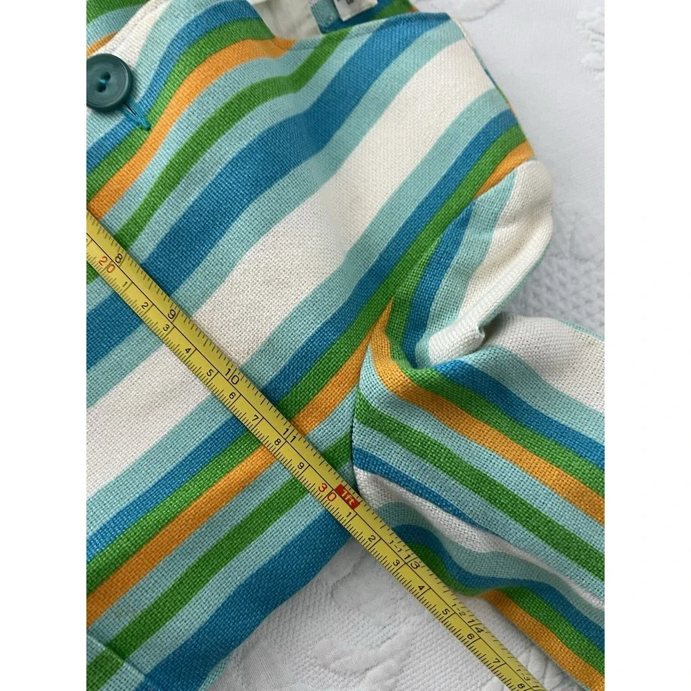 Vintage 1960's  Merry Mites 3T Set Jacket Blue Green Orange Strip Shorts Wedding